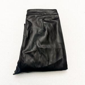 Zara Legging Hi-Rise Faux Leather Black Zip Ankle NWT Size Medium